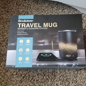 Brookstone Travel Mug Warmer And Charger NIB Coffee.